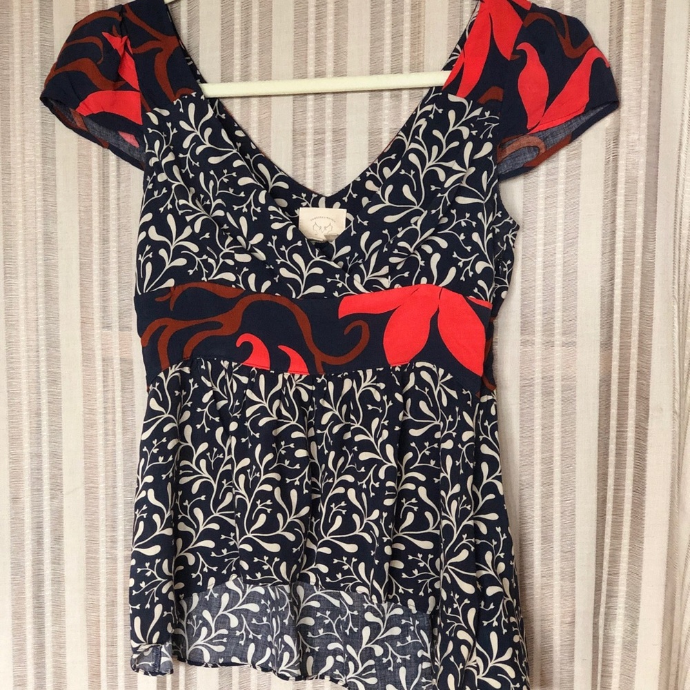 Vanessa Virginia | Empire Waist Cap Sleeved Blouse